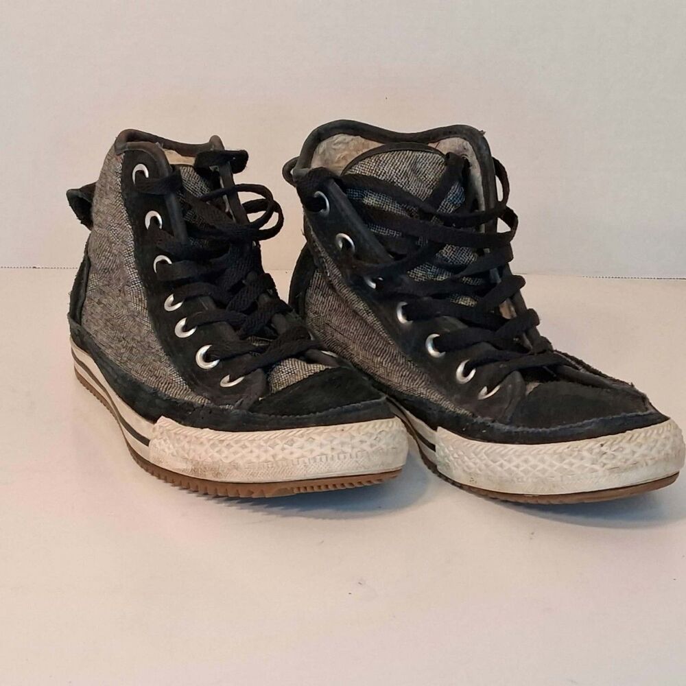 Converse Chuck Taylor All Star Berkshire Hi Grey Tweed Fur Lined Shoes Womens 8